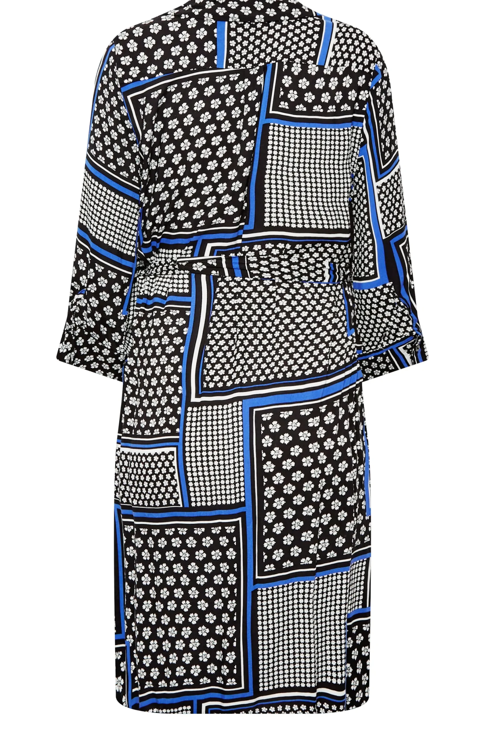 M&Co Womens M&Co Black Patchwork Print Belted Tunic Shirt Dress