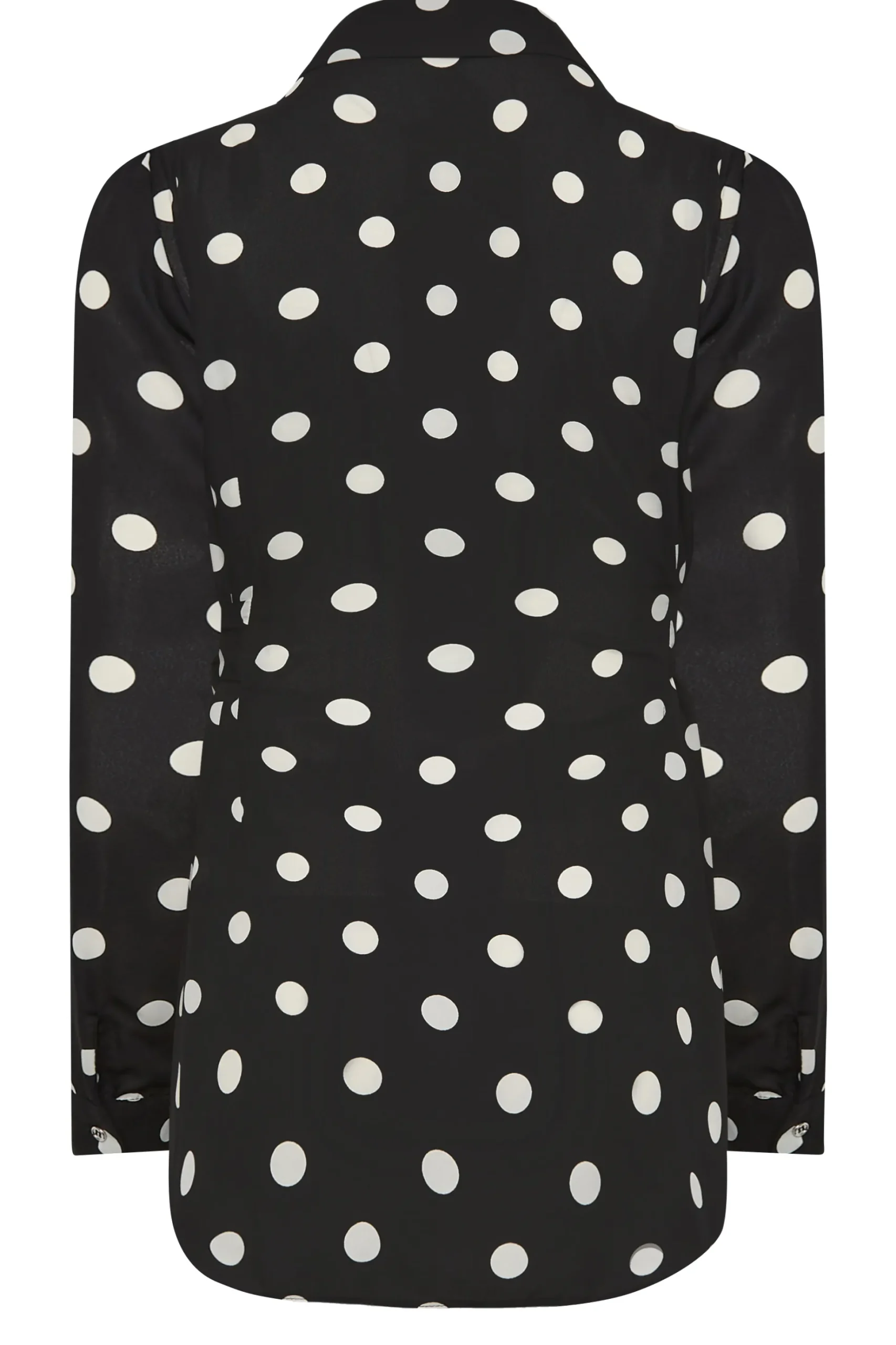 M&Co Womens M&Co Black Polka Dot Tie Belt Shirt