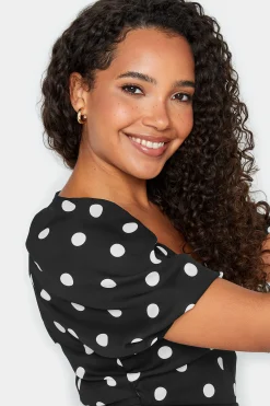 M&Co Womens M&Co Black Polka Dot Wrap Dress