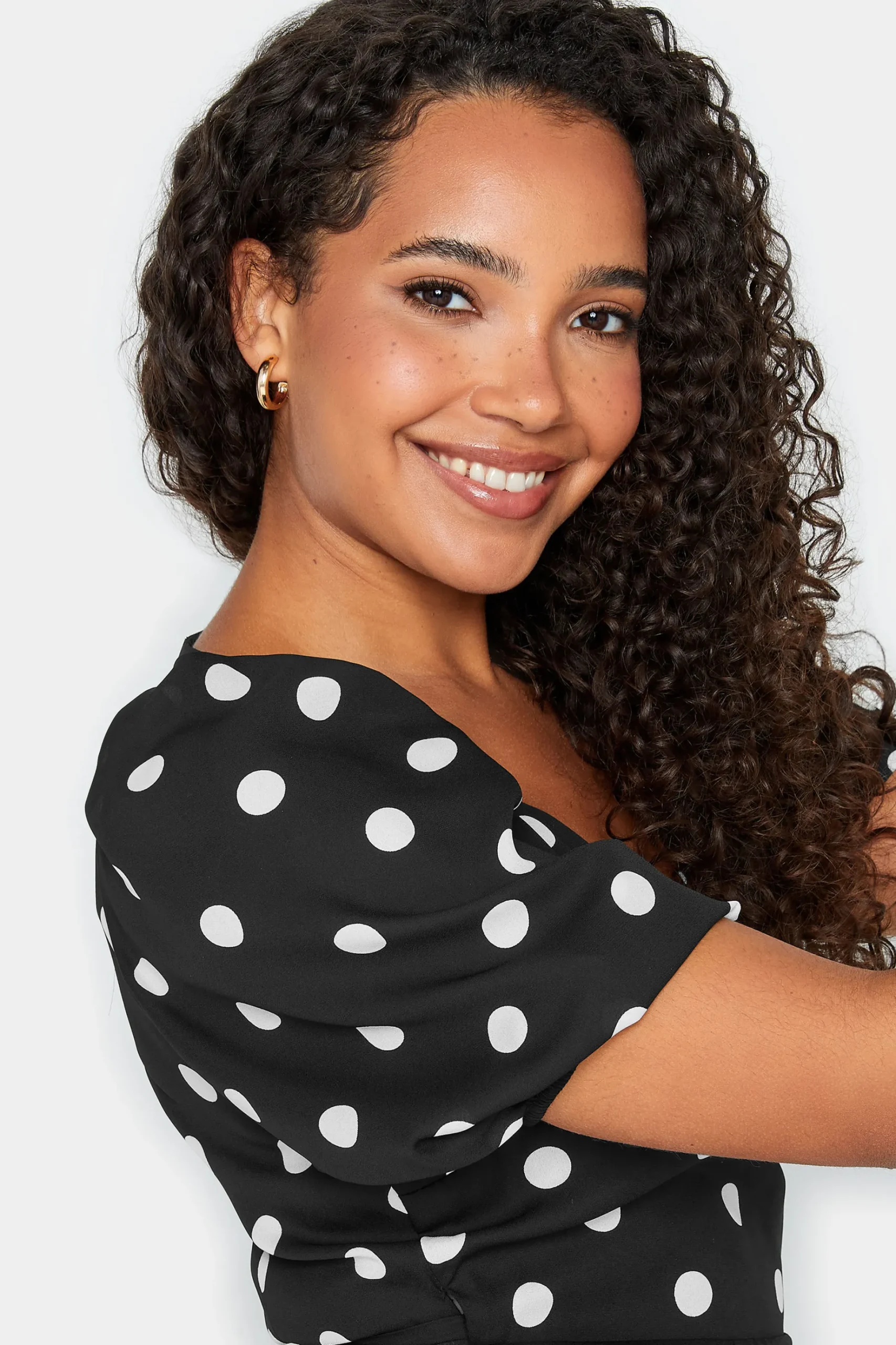 M&Co Womens M&Co Black Polka Dot Wrap Dress