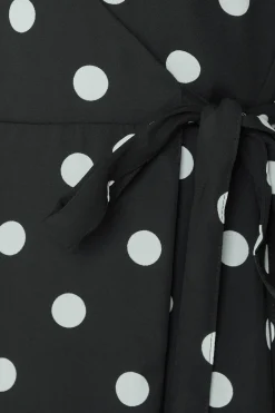 M&Co Womens M&Co Black Polka Dot Wrap Dress