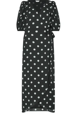 M&Co Womens M&Co Black Polka Dot Wrap Dress