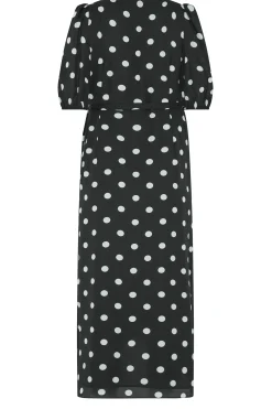 M&Co Womens M&Co Black Polka Dot Wrap Dress