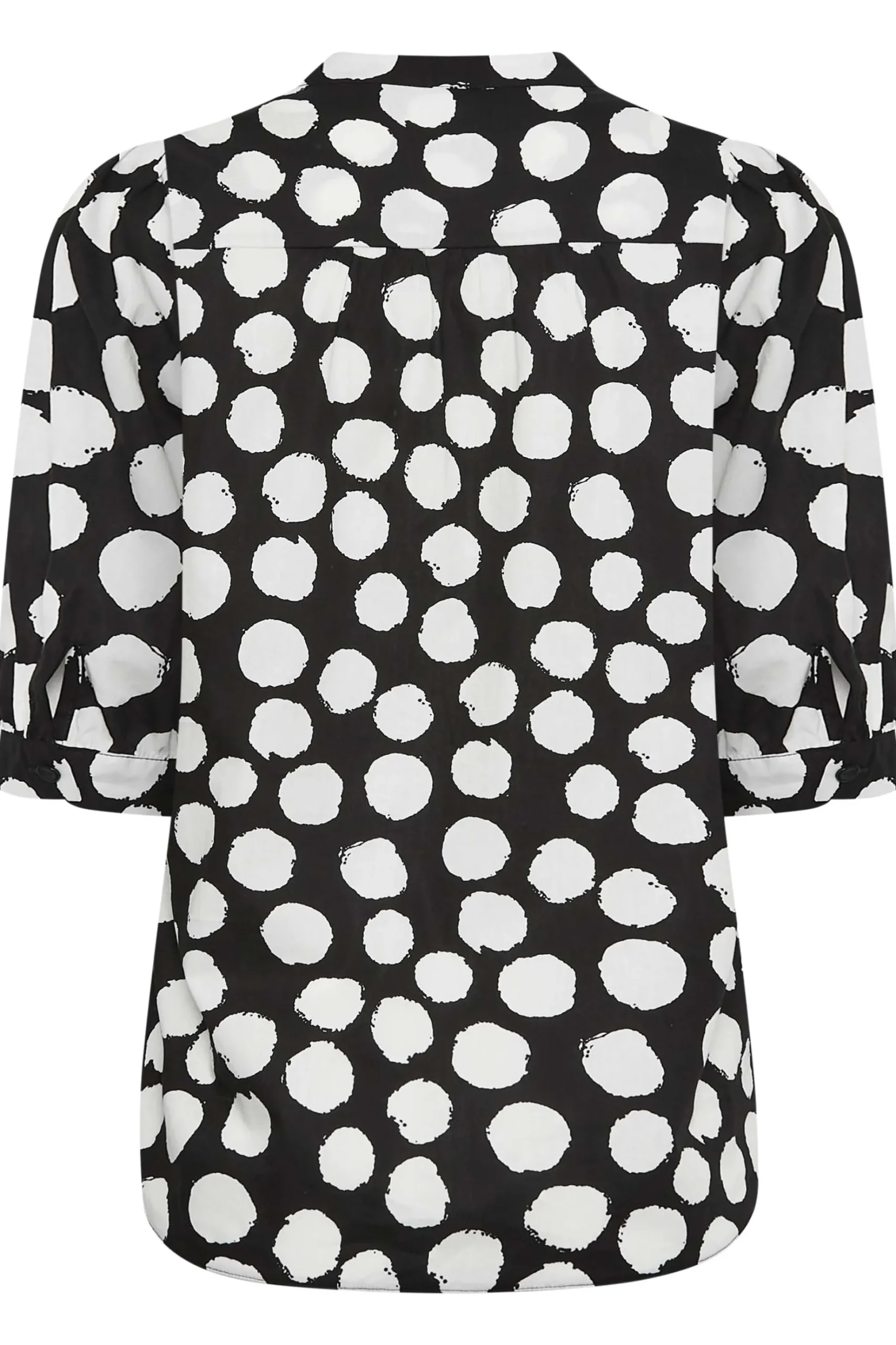 M&Co Womens M&Co Black Polka Dot Puff Sleeve Shirt
