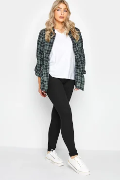 M&Co Womens M&Co Black Ponte Seam Detail Leggings