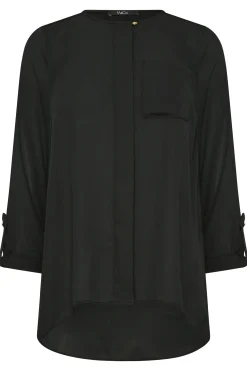 M&Co Womens M&Co Black Satin Contrast Panel Shirt