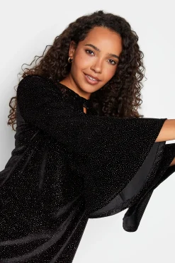 M&Co Womens M&Co Black Sequin Keyhole Mini Dress