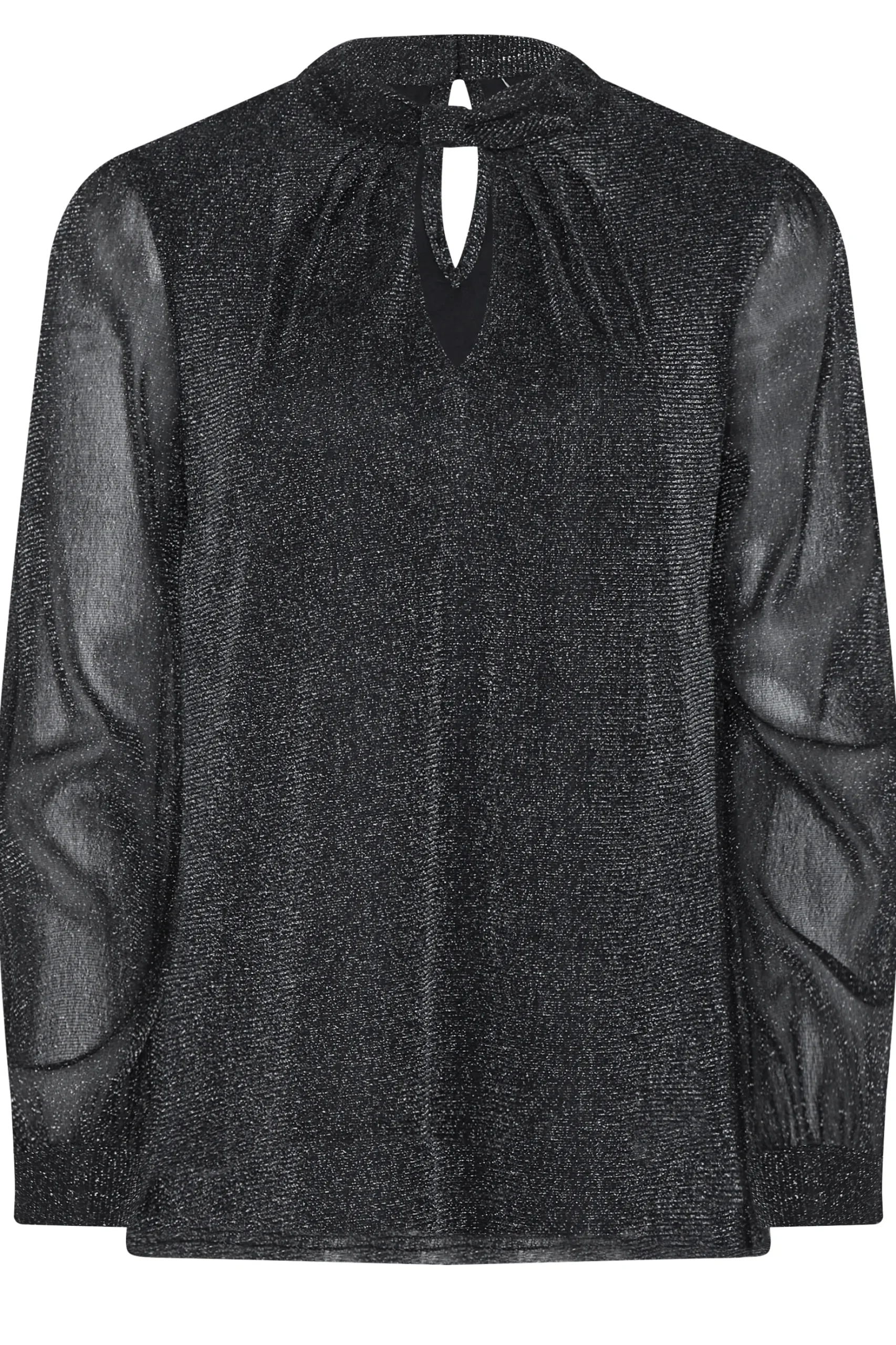 M&Co Womens M&Co Black Shimmer Keyhole Blouse