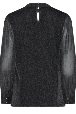 M&Co Womens M&Co Black Shimmer Keyhole Blouse