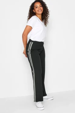M&Co Womens M&Co Black Side Stripe Wide Leg Trousers