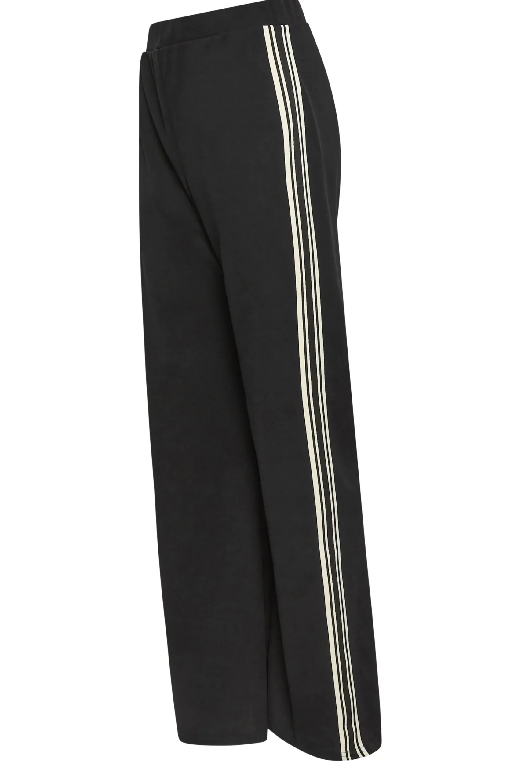 M&Co Womens M&Co Black Side Stripe Wide Leg Trousers