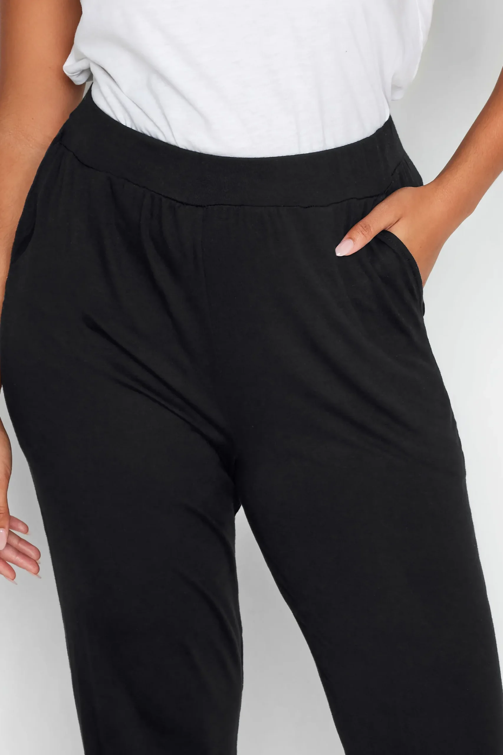 M&Co Womens M&Co Black Soft Jersey Hareem Trousers