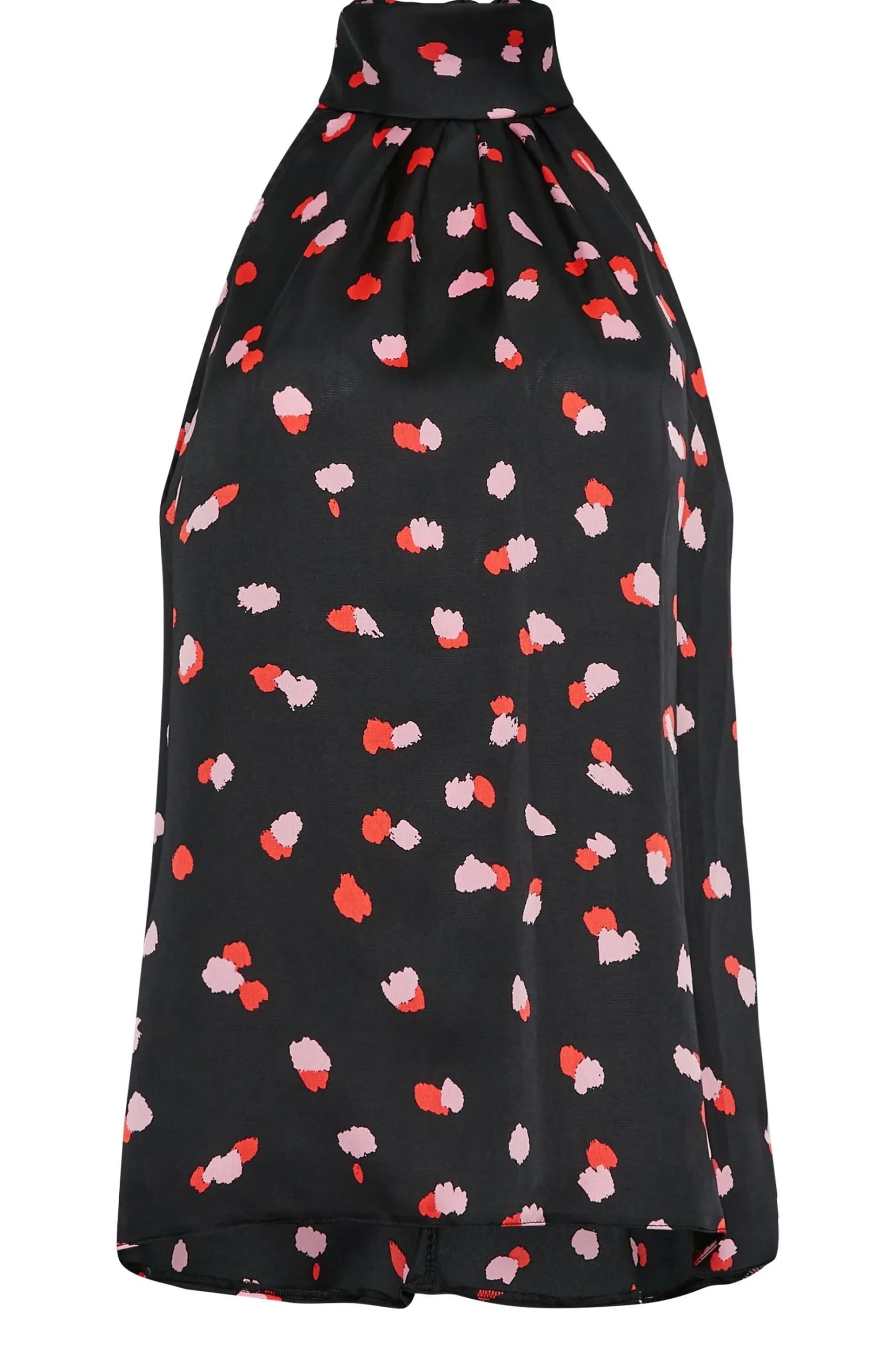 M&Co Womens M&Co Black Spot Print Halterneck Blouse