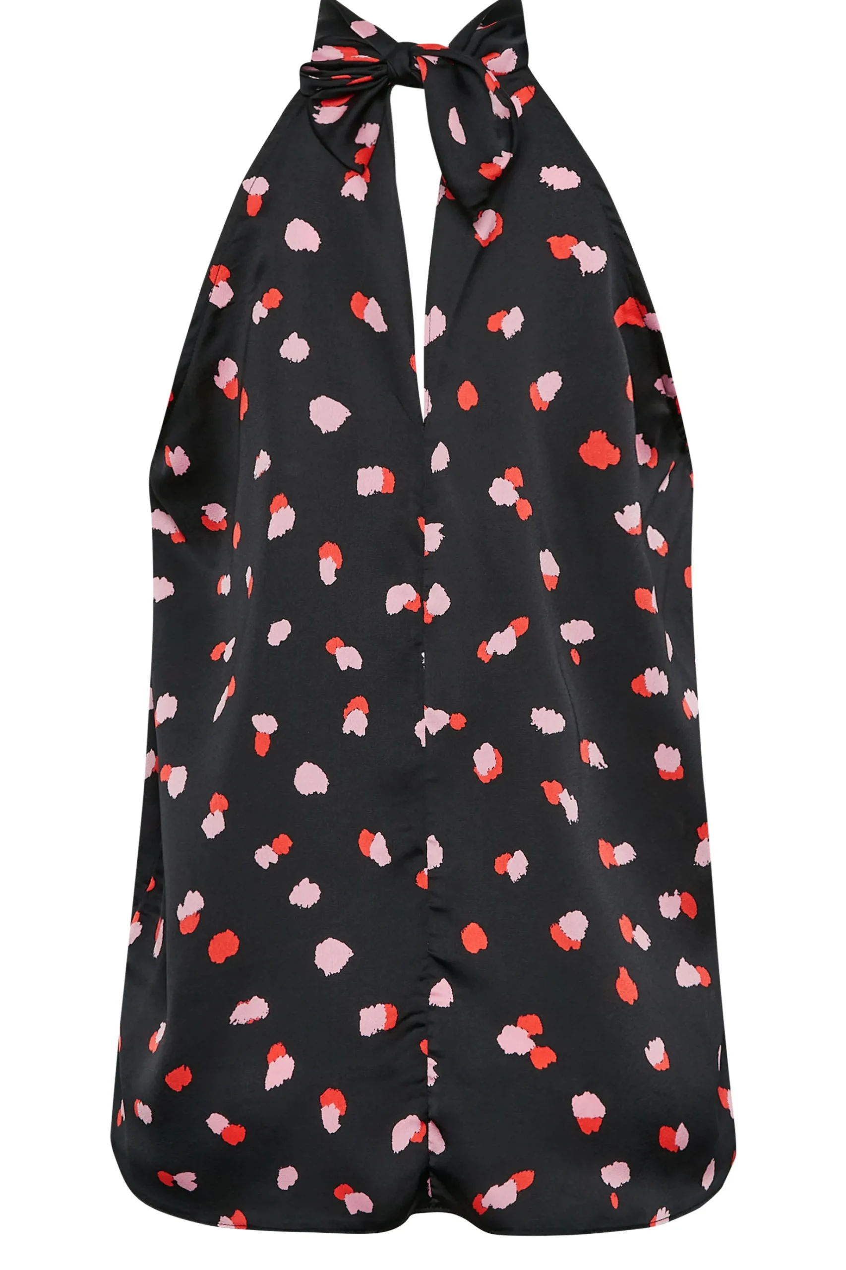 M&Co Womens M&Co Black Spot Print Halterneck Blouse