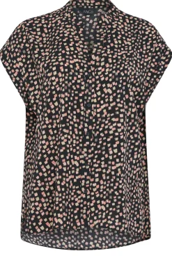 M&Co Womens M&Co Black Spot Print V-Neck Blouse