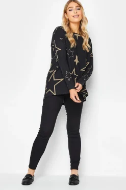 M&Co Womens M&Co Black Star Print Jumper