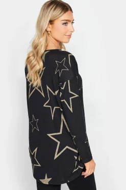 M&Co Womens M&Co Black Star Print Jumper