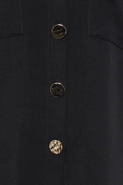 M&Co Womens M&Co Black Statement Button Shirt