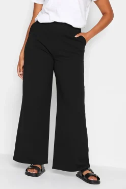 M&Co Womens M&Co Black Stretch Scuba Wide Leg Trousers