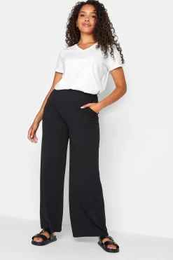 M&Co Womens M&Co Black Stretch Scuba Wide Leg Trousers