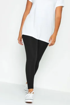 M&Co Womens M&Co Black Stretch Cotton Leggings