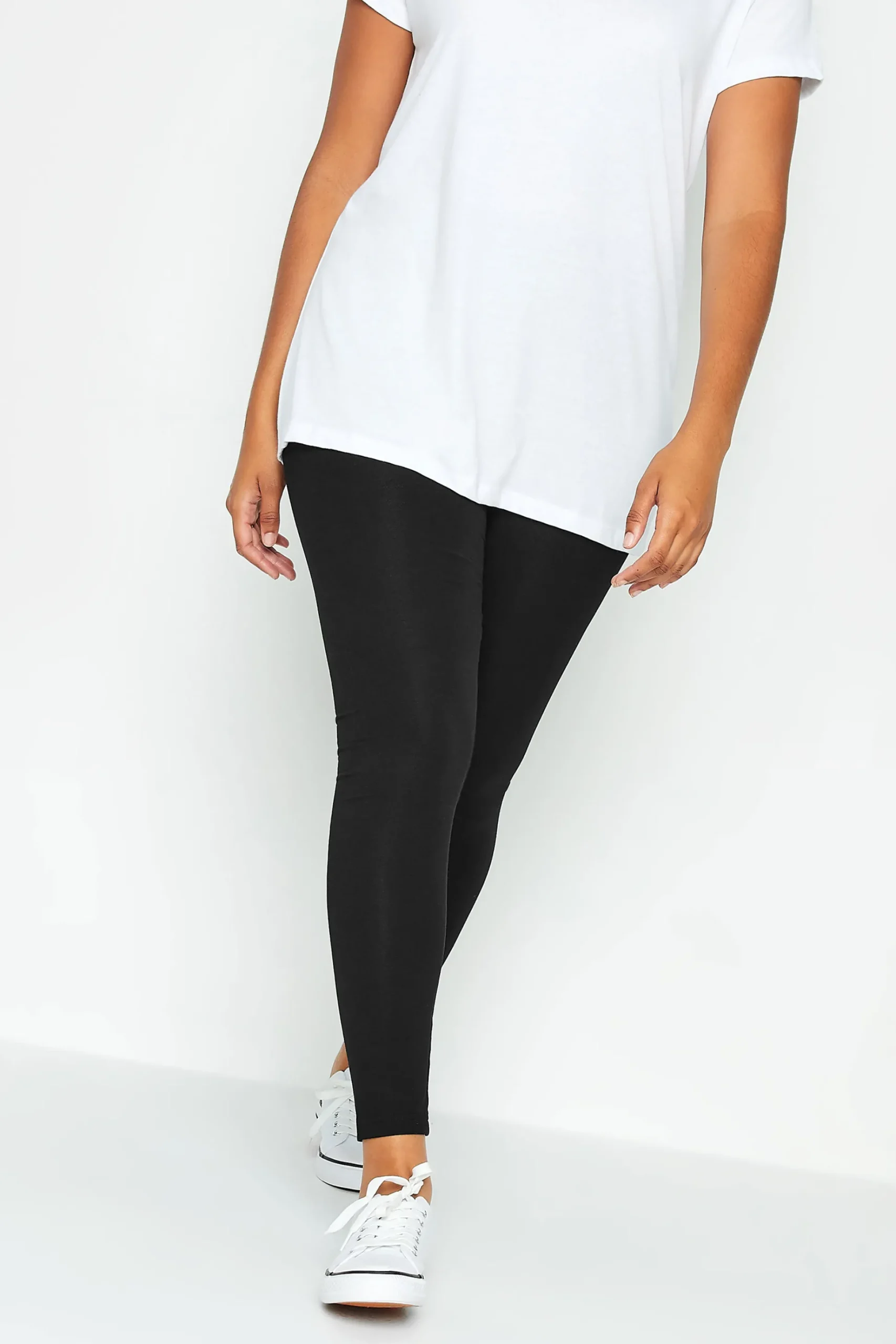 M&Co Womens M&Co Black Stretch Cotton Leggings