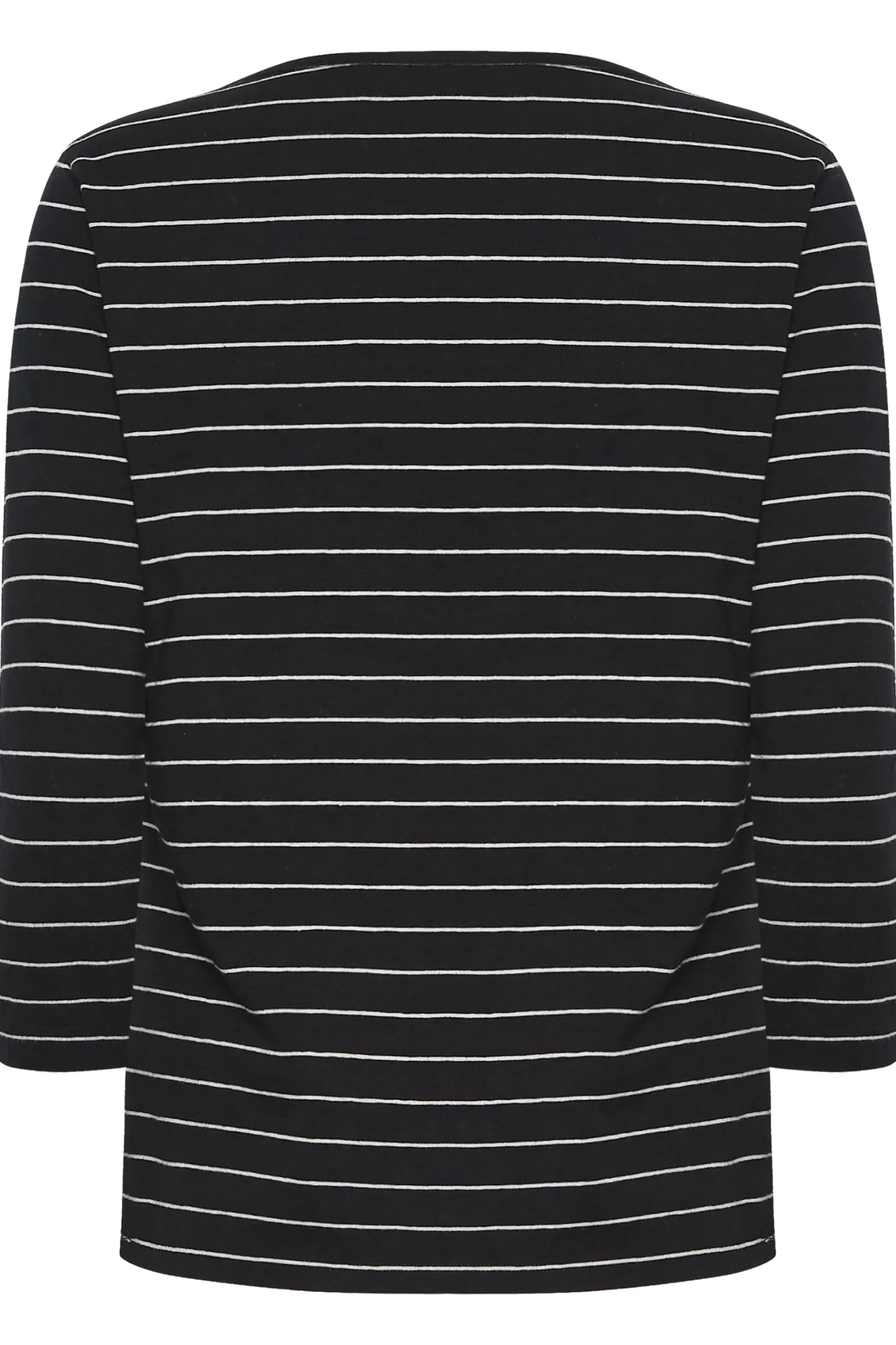 M&Co Womens M&Co Black Stripe Cotton Blend Top