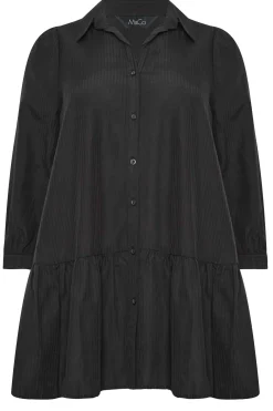 M&Co Womens M&Co Black Stripe Frill Hem Shirt