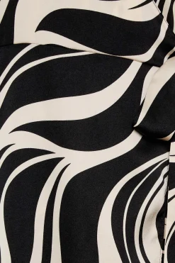 M&Co Womens M&Co Black Swirl Print Midi Wrap Dress