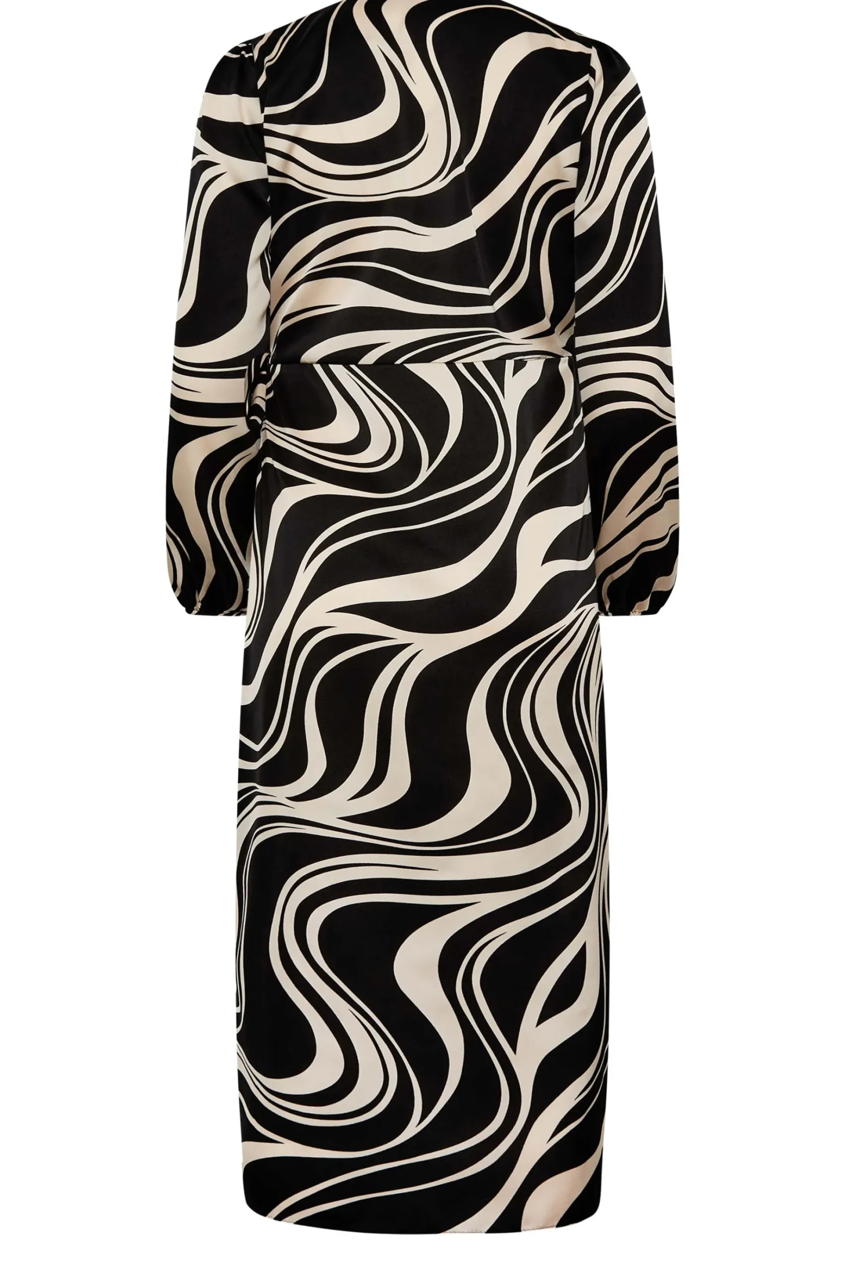 M&Co Womens M&Co Black Swirl Print Midi Wrap Dress