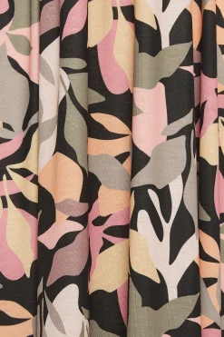 M&Co Womens M&Co Black Tropical Print Maxi Dress
