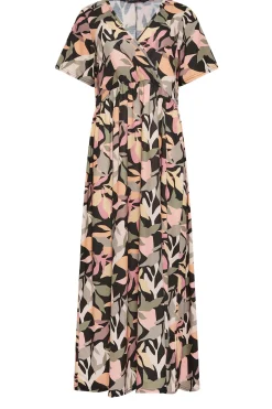 M&Co Womens M&Co Black Tropical Print Maxi Dress