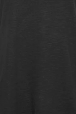 M&Co Womens M&Co Black V-Neck Long Sleeve Cotton Blend T-Shirt