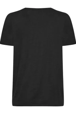 M&Co Womens M&Co Black V-Neck Cotton T-Shirt