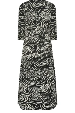 M&Co Womens M&Co Black Zebra Print Button Through Midaxi Dress