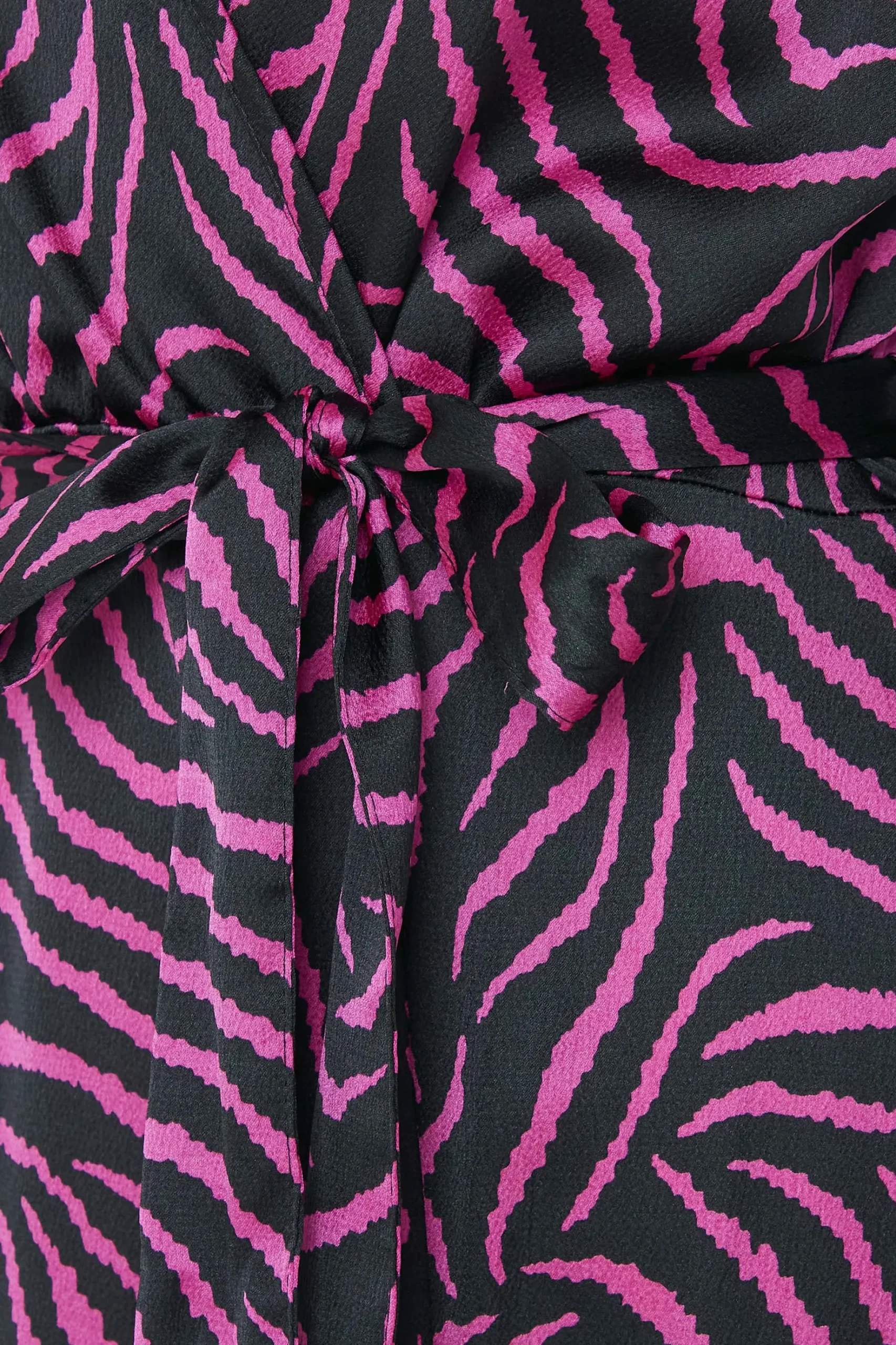 M&Co Womens M&Co Black Zebra Print Tie Belt Wrap Dress