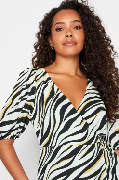 M&Co Womens M&Co Black Zebra Print Wrap Dress