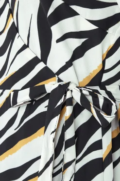M&Co Womens M&Co Black Zebra Print Wrap Dress