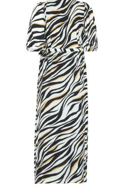 M&Co Womens M&Co Black Zebra Print Wrap Dress