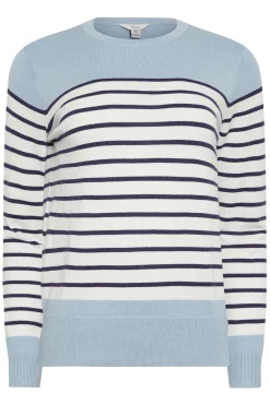 M&Co Womens M&Co Blue & White Stripe Jumper