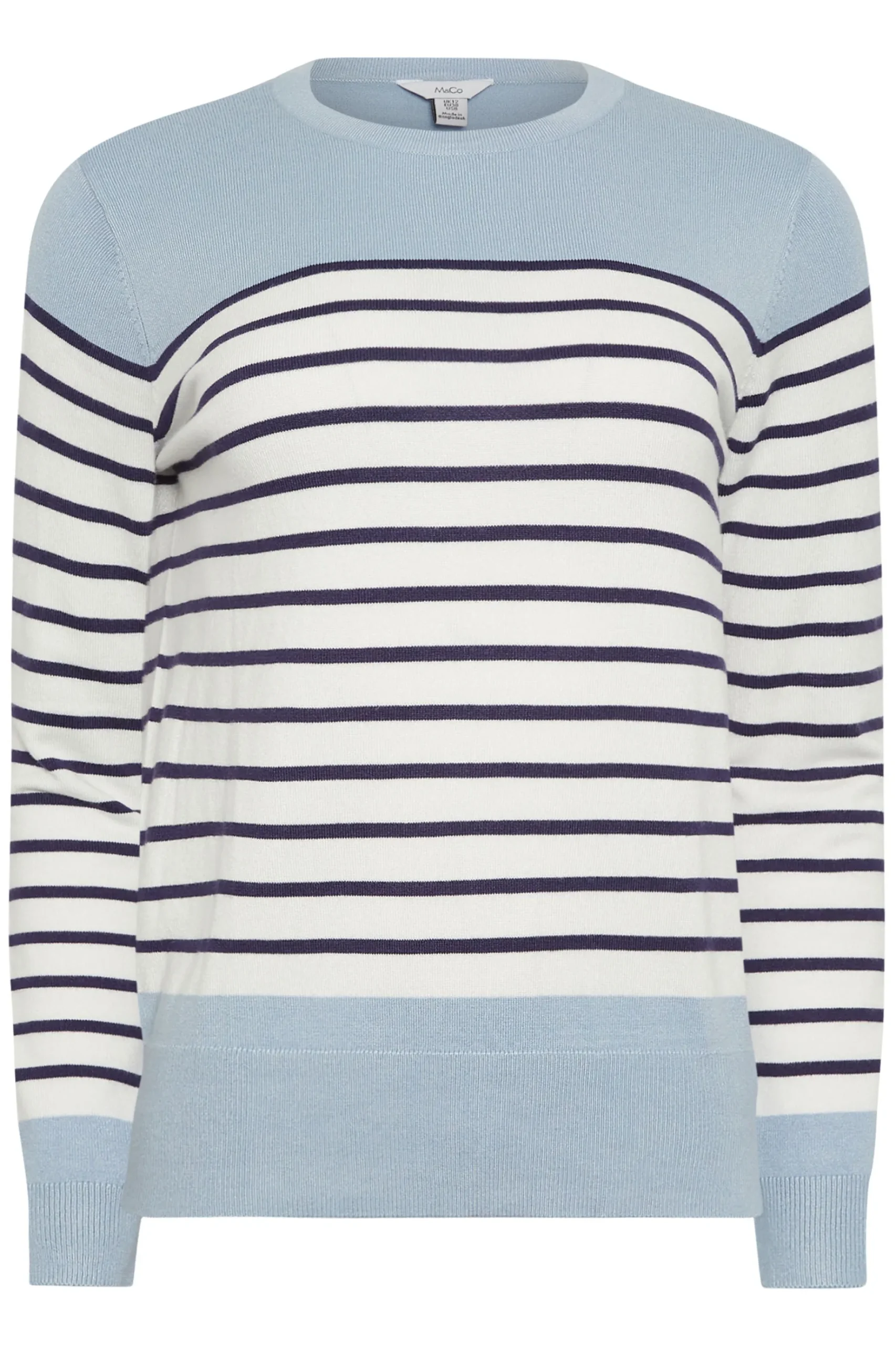 M&Co Womens M&Co Blue & White Stripe Jumper