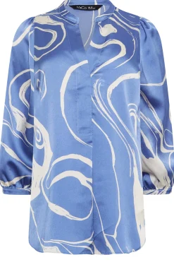 M&Co Womens M&Co Blue Abstract Print 3/4 Sleeve Blouse
