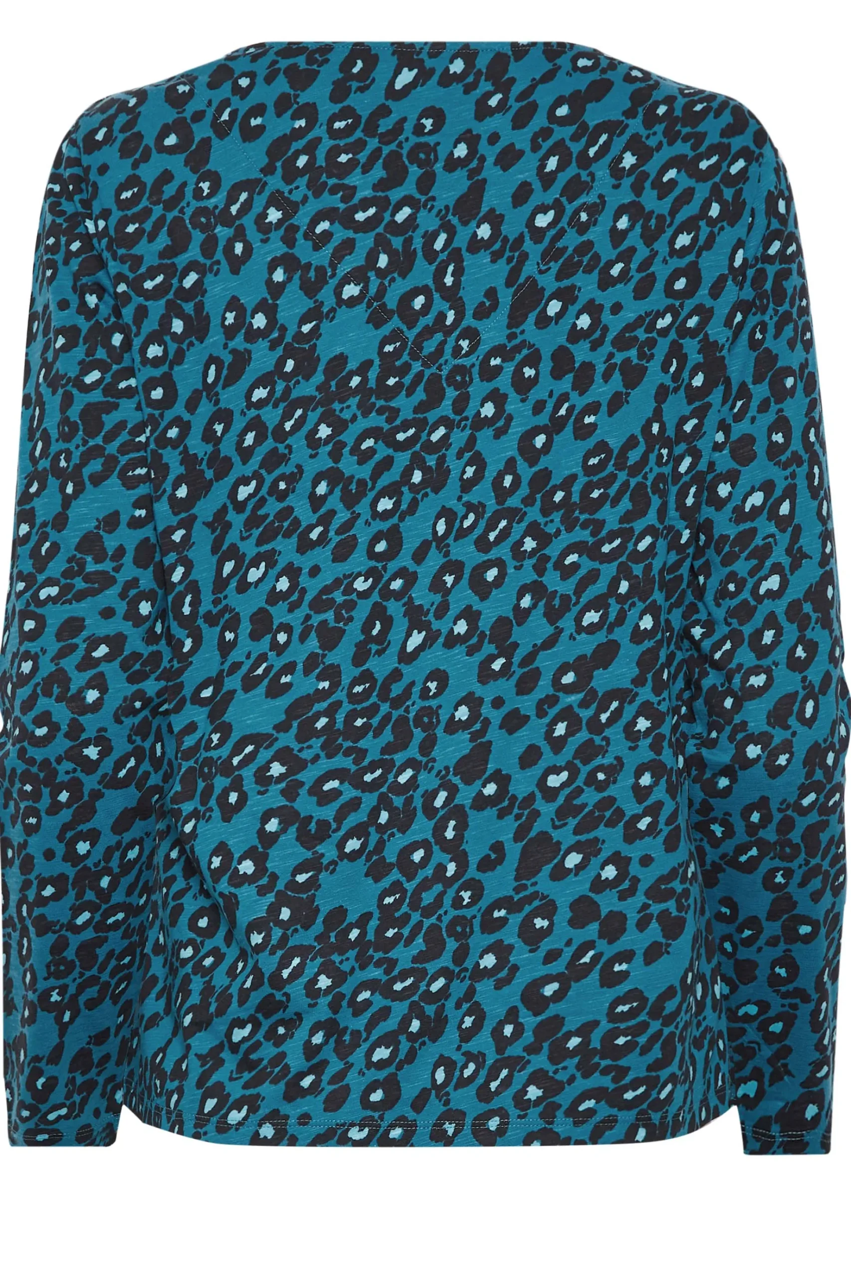 M&Co Womens M&Co Blue Animal Print Notch Neck Cotton T-Shirt