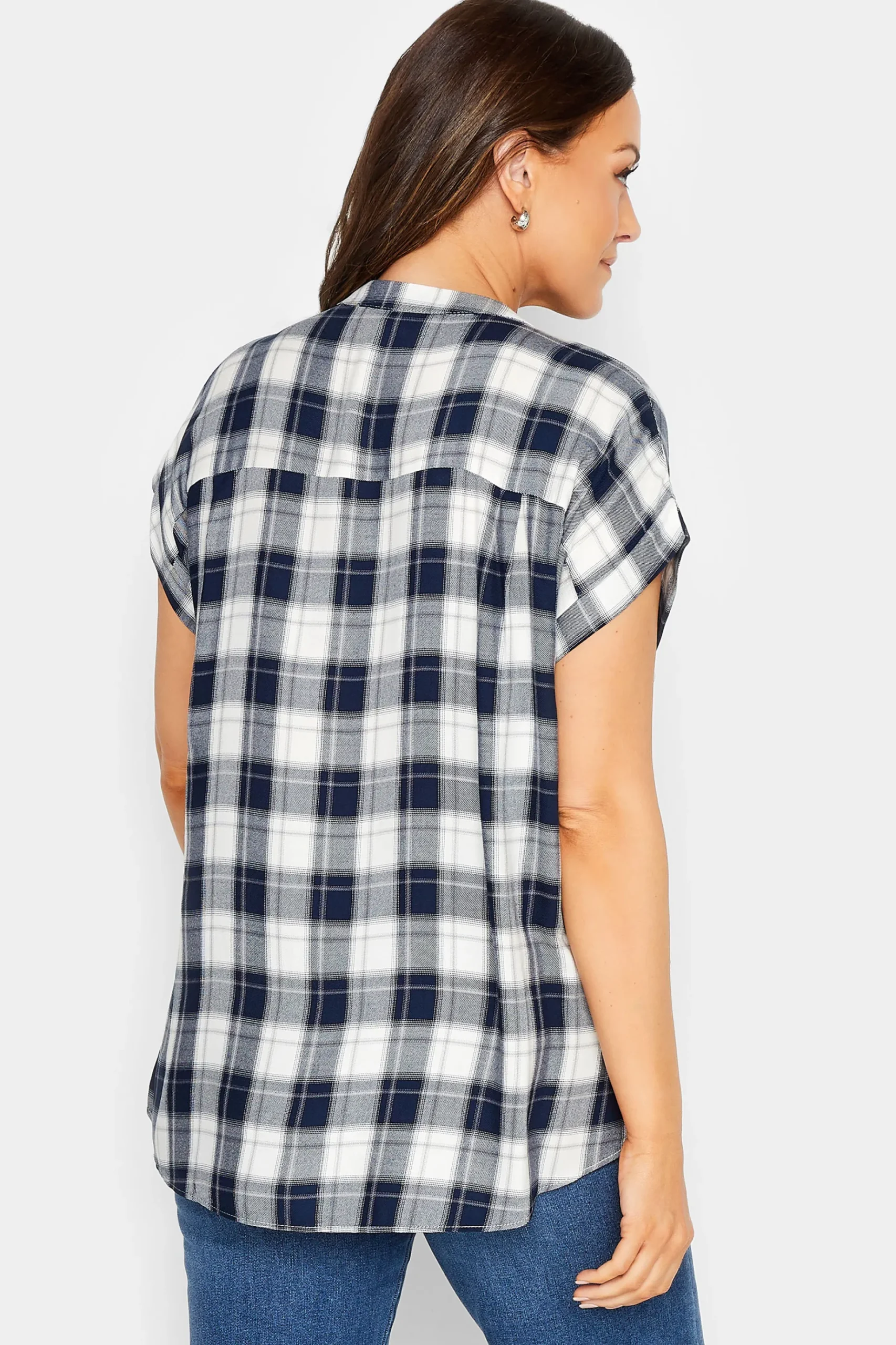 M&Co Womens M&Co Blue Check Print Shirt
