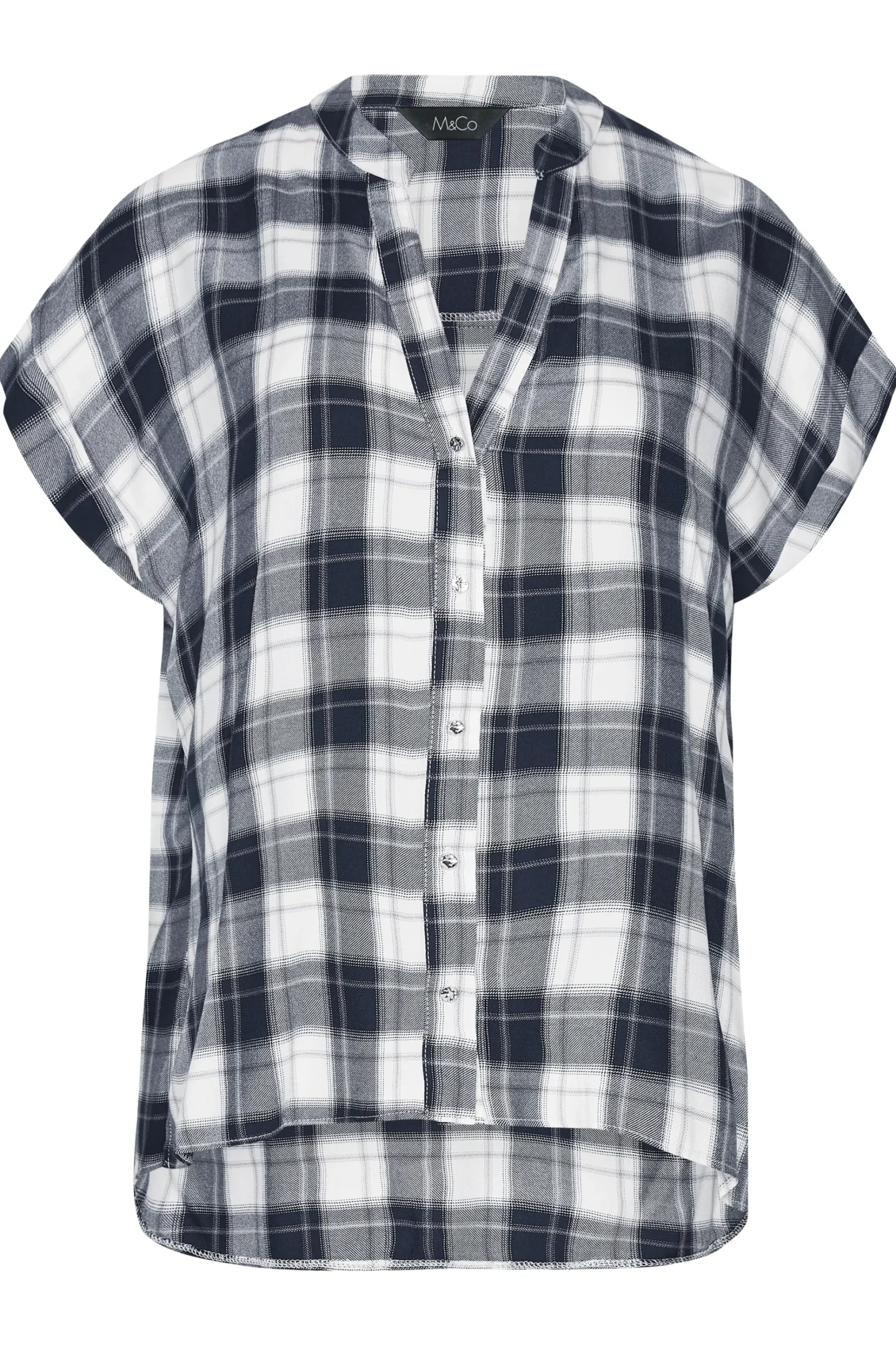 M&Co Womens M&Co Blue Check Print Shirt