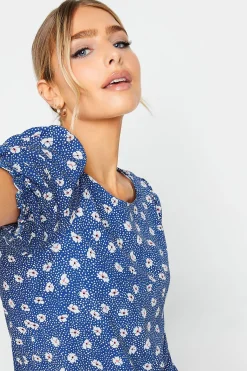 M&Co Womens M&Co Blue Daisy Print Blouse