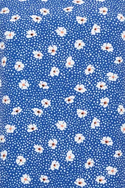 M&Co Womens M&Co Blue Daisy Print Blouse