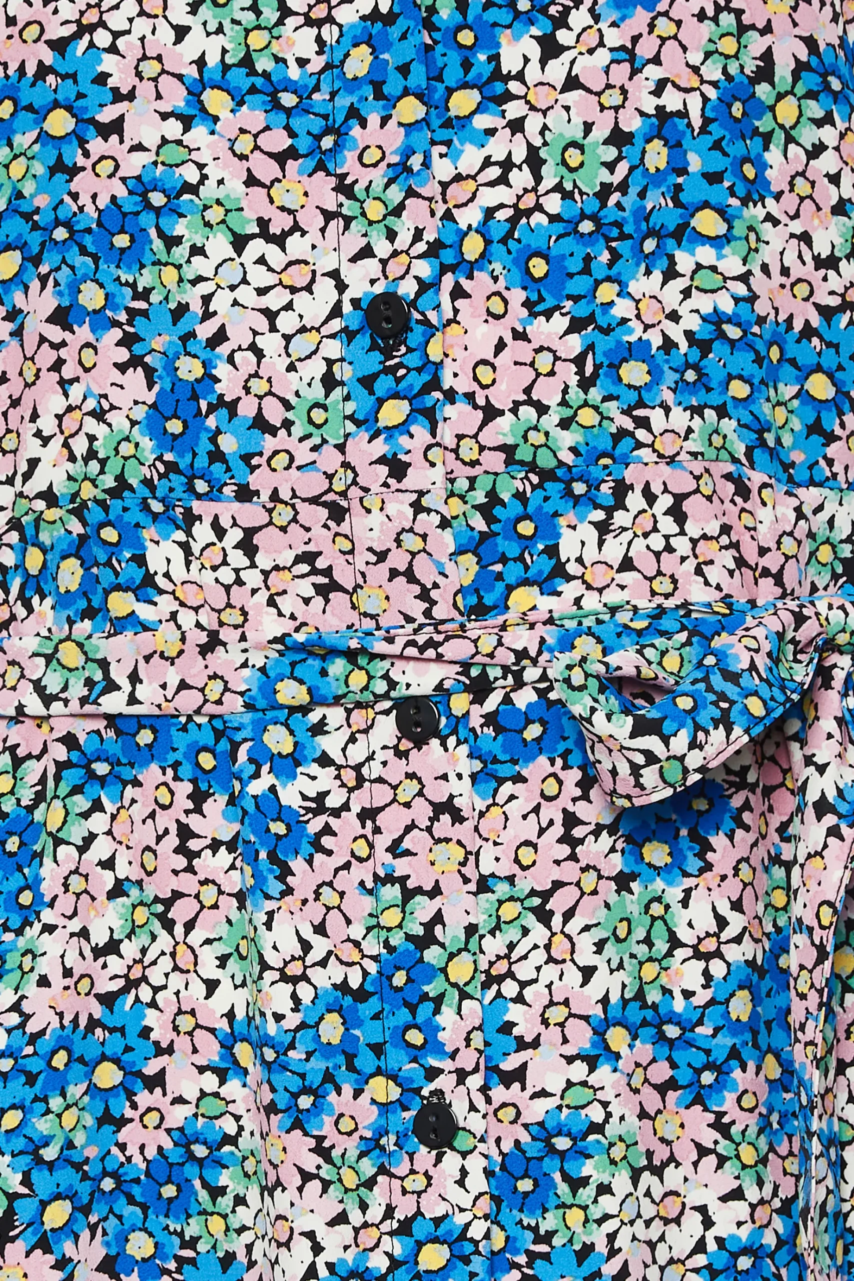 M&Co Womens M&Co Blue Ditsy Floral Tie Belt Dress