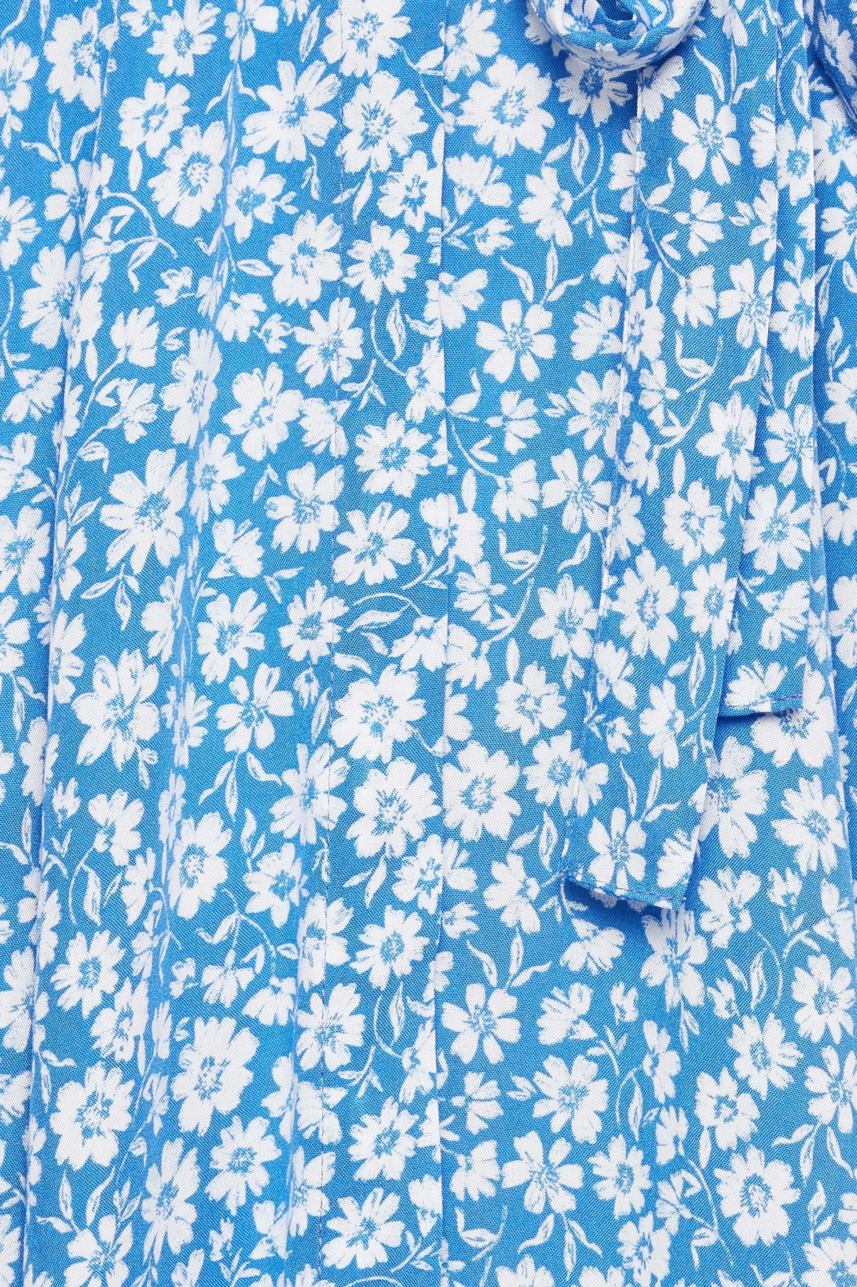 M&Co Womens M&Co Blue Floral Print Maxi Shirt Dress