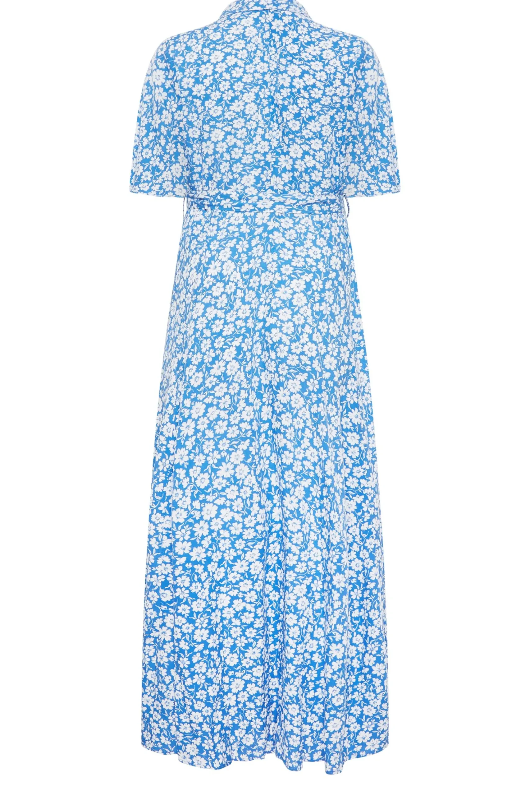 M&Co Womens M&Co Blue Floral Print Maxi Shirt Dress